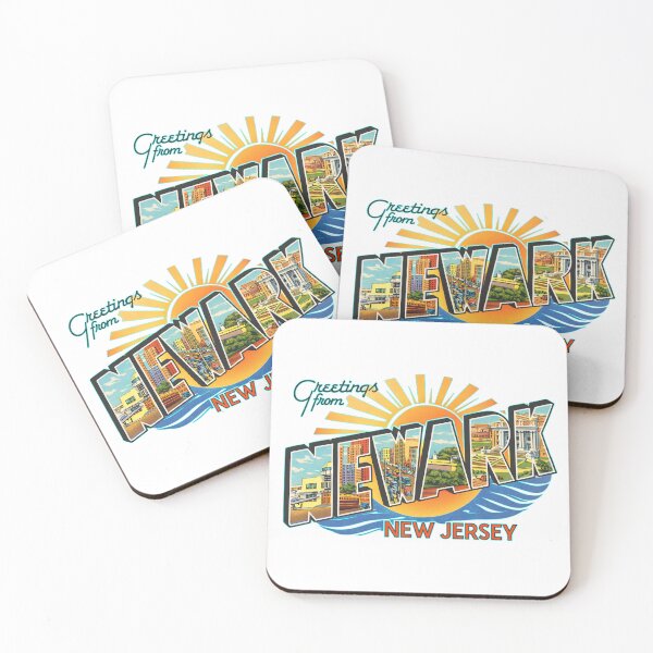 Item preview, Greetings From Newark New Jersey Vintage Postcard Style Illustration Featuring City Skyline, Landmarks, and Waterfront designed and sold by portokalis.