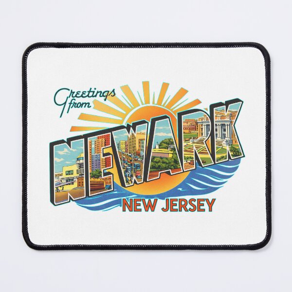Item preview, Greetings From Newark New Jersey Vintage Postcard Style Illustration Featuring City Skyline, Landmarks, and Waterfront designed and sold by portokalis.