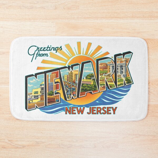 Item preview, Greetings From Newark New Jersey Vintage Postcard Style Illustration Featuring City Skyline, Landmarks, and Waterfront designed and sold by portokalis.