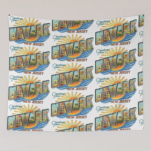 Item preview, Greetings From Newark New Jersey Vintage Postcard Style Illustration Featuring City Skyline, Landmarks, and Waterfront designed and sold by portokalis.