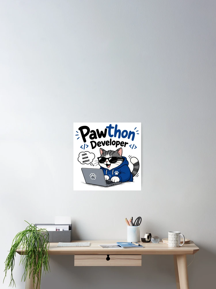 Thumbnail 2 of 3, Poster, Python Developer designed and sold by Itai Doshin.