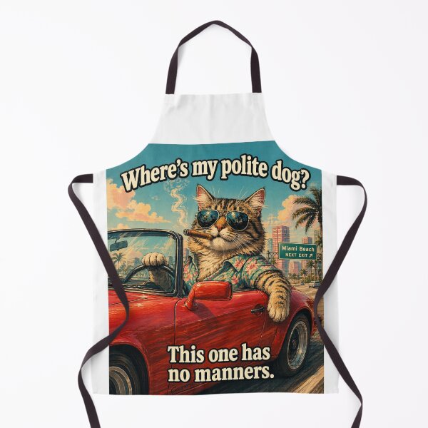 Item preview, Where’s My Polite Dog? Funny Cat Chaotic Cat Driving Meme Cat vs Dog Humor Design designed and sold by MarekoraStudio.