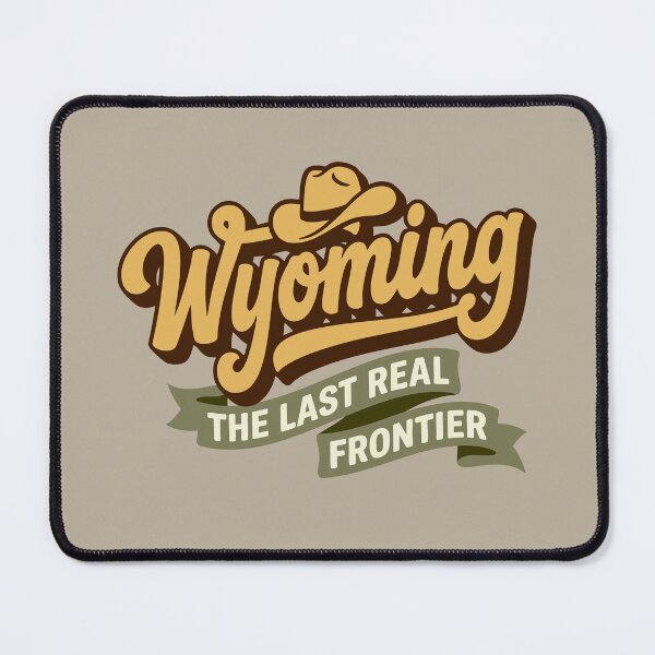 Item preview, Retro Wyoming Cowboy Hat The Last Real Frontier Art designed and sold by Cozy-Old-Pub.