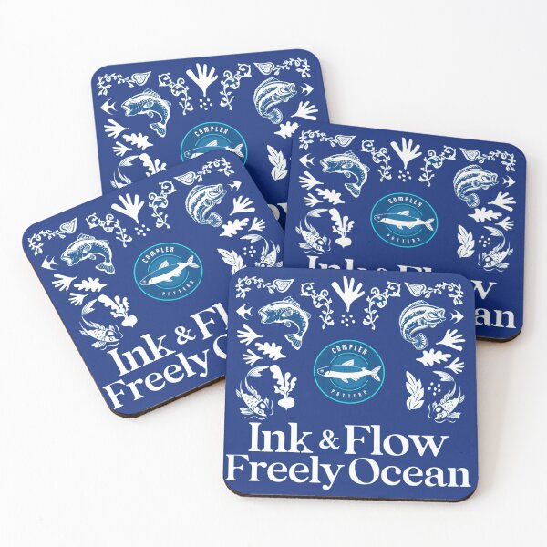 Item preview, Ink and Flow Freely Ocean Marine Art designed and sold by TZAR WORKS.