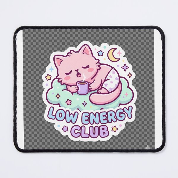 Item preview, Low Energy Club Kawaii Sleepy Cat Pastel Sticker designed and sold by R & K Fashions.