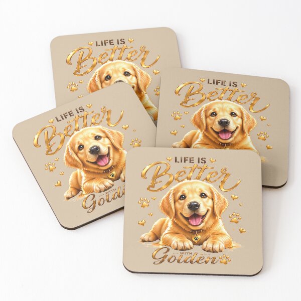 Item preview, Golden Retriever Puppy - Cute Smiling Dog Illustration designed and sold by Nature's Palette.