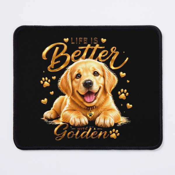 Item preview, Golden Retriever Puppy - Cute Smiling Dog Illustration designed and sold by Nature's Palette.