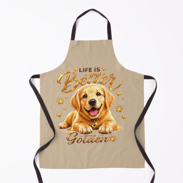 Item preview, Golden Retriever Puppy - Cute Smiling Dog Illustration designed and sold by Nature's Palette.