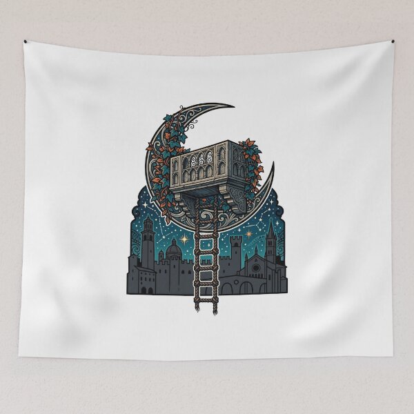 Item preview, Romeo And Juliet Verona Balcony Starry Night Moon Ladder designed and sold by Fenay Designs.