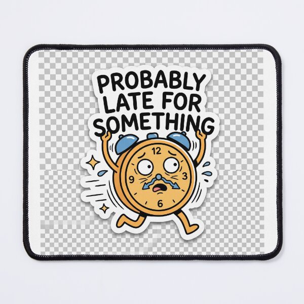 Item preview, Probably Late For Something Funny Alarm Clock Sticker designed and sold by R & K Fashions.