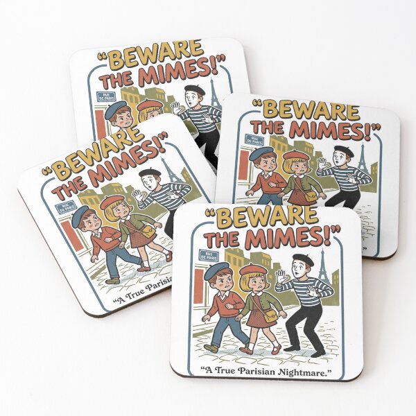 Item preview, Vintage Kitsch Paris Mime Nightmare Satire Art designed and sold by VelvetArchives.
