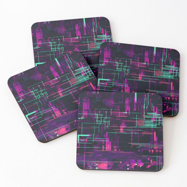 Item preview, Electric Signal Grid Neon Cyberpunk Pattern designed and sold by Hashola Designs.