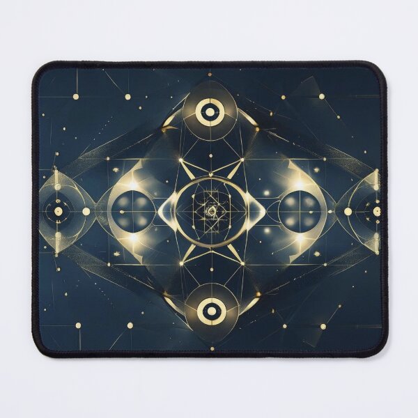 Item preview, Universal Balance Sacred Geometry Symmetry Design – 6th Design of Sacred Series in Gold on Navy designed and sold by ArtivaNest.