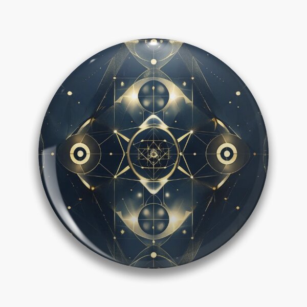 Item preview, Universal Balance Sacred Geometry Symmetry Design – 6th Design of Sacred Series in Gold on Navy designed and sold by ArtivaNest.