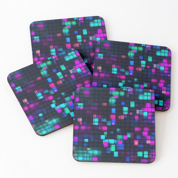 Item preview, Neon Pulse Grid Futuristic Geometric Pattern designed and sold by Hashola Designs.