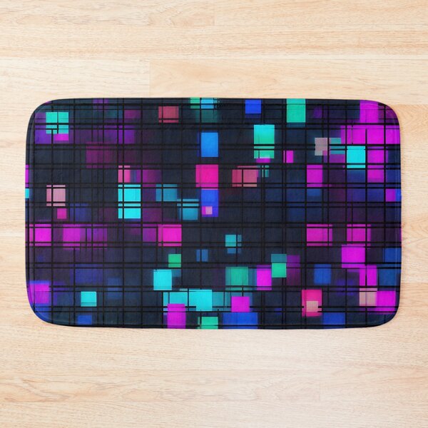 Item preview, Neon Pulse Grid Futuristic Geometric Pattern designed and sold by Hashola Designs.