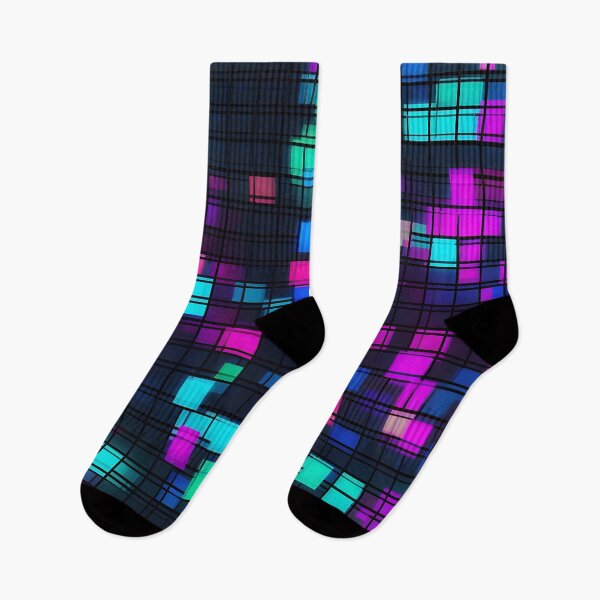 Item preview, Neon Pulse Grid Futuristic Geometric Pattern designed and sold by Hashola Designs.