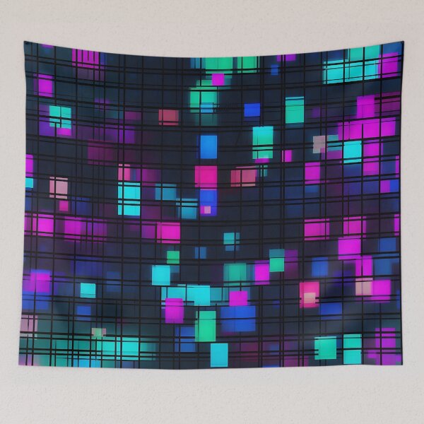 Item preview, Neon Pulse Grid Futuristic Geometric Pattern designed and sold by Hashola Designs.