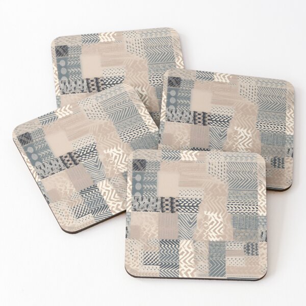 Item preview, Soft Earth Geometry Neutral Patchwork Pattern designed and sold by Hashola Designs.