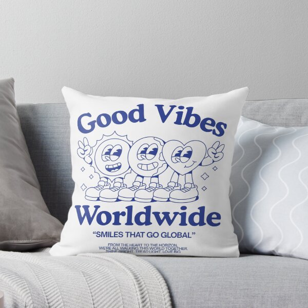 Item preview, Good Vibes Worldwide Cute Aesthetic Positive Cartoon Happy Design designed and sold by PatrickWill22.