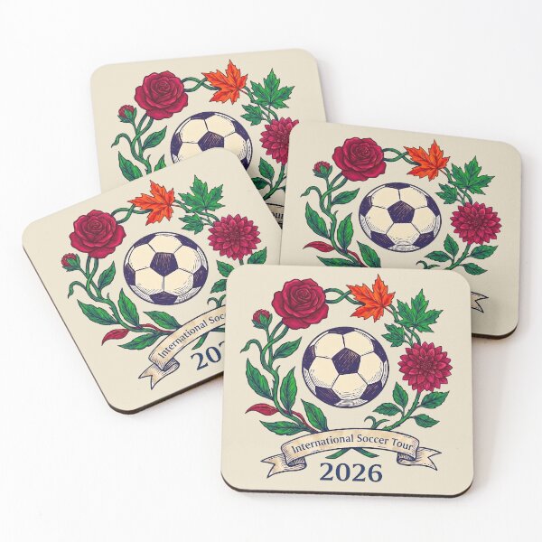 Item preview, 2026 International Soccer Tour Vintage Floral Crest T-Shirt designed and sold by rygenr8.