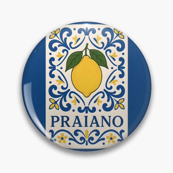 Item preview, Praiano Amalfi Coast – Italian Lemon Blue Tile Pattern Design designed and sold by EmeraldeaArt.