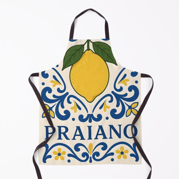 Item preview, Praiano Amalfi Coast – Italian Lemon Blue Tile Pattern Design designed and sold by EmeraldeaArt.
