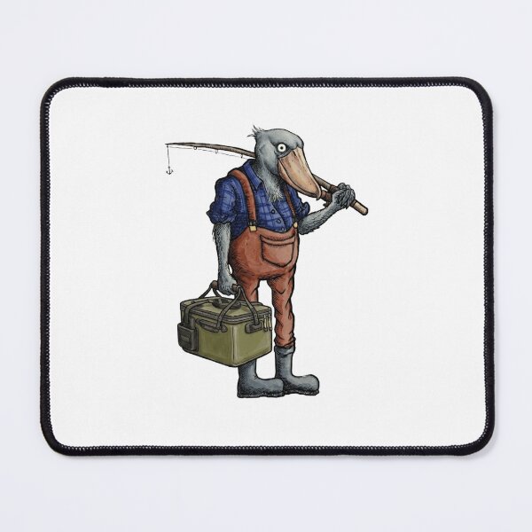 Item preview, Vintage Shoebill Stork Fisherman Funny Bird Fishing Art designed and sold by Outlaw Ink.