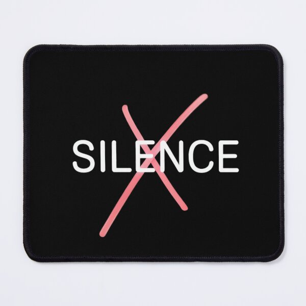 Item preview, Break The Silence — Minimal Pink X Typography Design | Empowerment Quote Art | Bold Statement Graphic Tee & Poster designed and sold by SketchSyndicate.