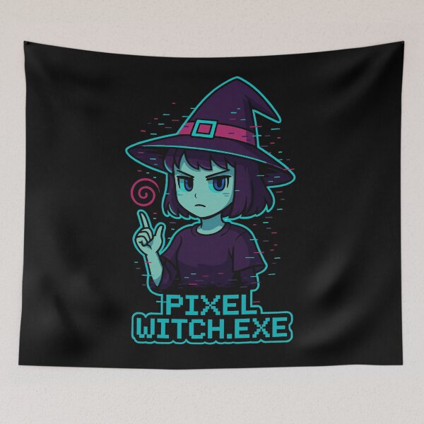 Item preview, Pixel Witch.exe – Neon Glitch Sorcery designed and sold by JupiterGlitchEmpire.