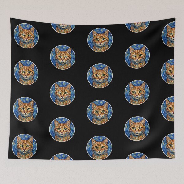 Item preview, Starry Night Orange Cat Painting Decal designed and sold by 21 Tulips.
