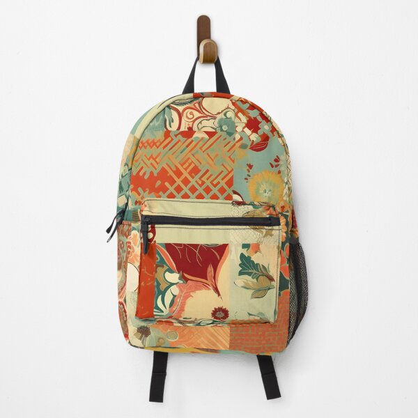 Item preview, Coastal Bloom Patchwork Retro Pattern designed and sold by Hashola Designs.