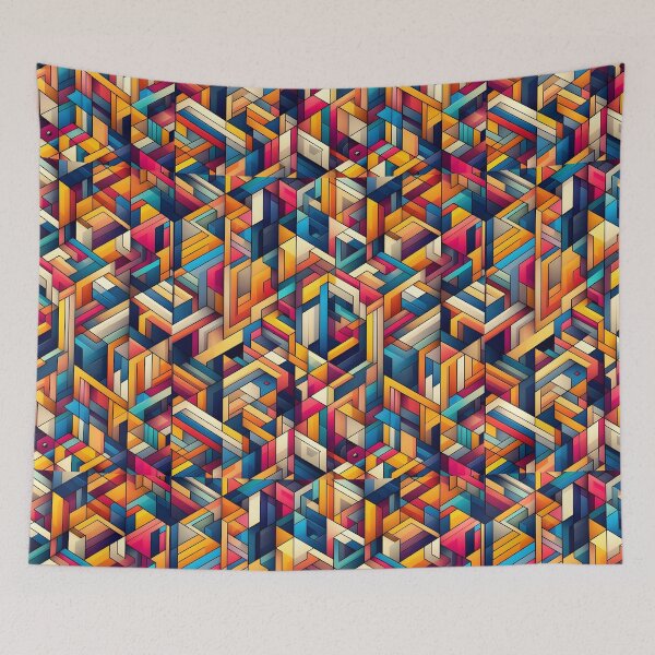 Item preview, Colorful Geometric Abstract Isometric Pattern Art designed and sold by Apex Designs.