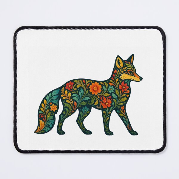 Item preview, Floral Fox Folk Art – Botanical Animal Design designed and sold by LONE SPIRIT CO..