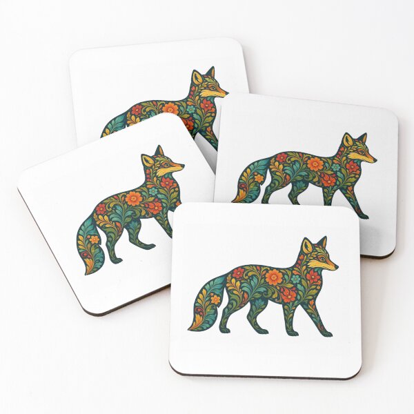 Item preview, Floral Fox Folk Art – Botanical Animal Design designed and sold by LONE SPIRIT CO..