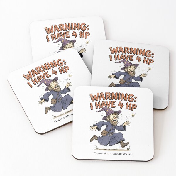 Item preview, Warning I Have 4 HP Please Dont Sneeze At Me Funny Wizard Sorcerer RPG designed and sold by Fenay Designs.
