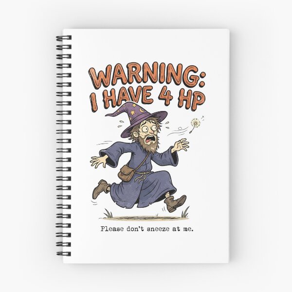 Item preview, Warning I Have 4 HP Please Dont Sneeze At Me Funny Wizard Sorcerer RPG designed and sold by Fenay Designs.