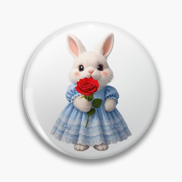 Item preview, Sweet Victorian Bunny with Red Rose – Coquette Nursery Art designed and sold by lovelistivkaa.