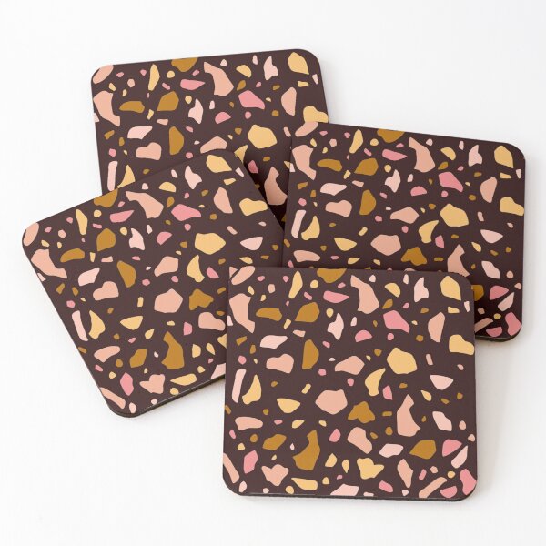 Item preview, Warm Earthy Terrazzo Pattern on Black designed and sold by TZAR WORKS.