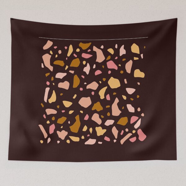 Item preview, Warm Earthy Terrazzo Pattern on Black designed and sold by TZAR WORKS.