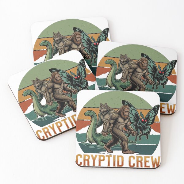 Item preview, Cryptid Crew Retro Vintage Bigfoot Nessie Mothman Dogman Tee designed and sold by Swanny's Custom T-shirt and Gift Designs.