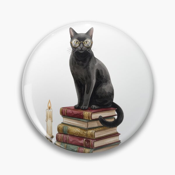 Item preview, Head Librarian Of Mysteries — Black Cat Reading Glasses Library Tee designed and sold by kosimazaki.
