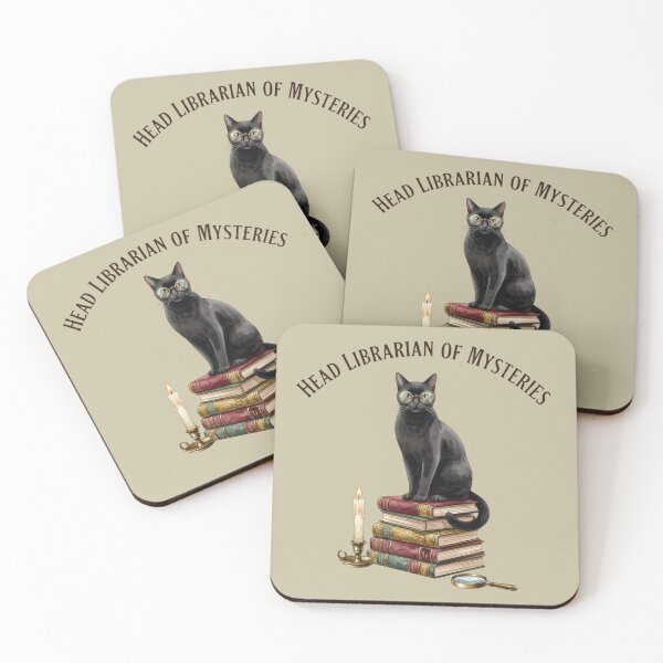 Item preview, Head Librarian Of Mysteries — Black Cat Reading Glasses Library Tee designed and sold by kosimazaki.