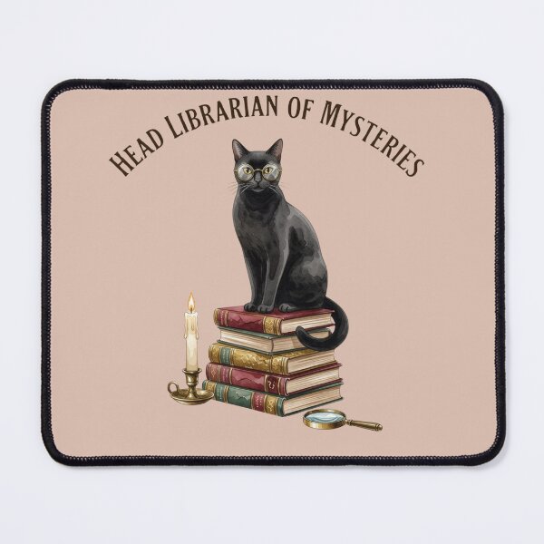 Item preview, Head Librarian Of Mysteries — Black Cat Reading Glasses Library Tee designed and sold by kosimazaki.