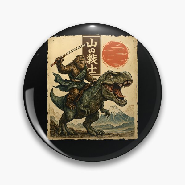 Item preview, Samurai Bigfoot Riding Dinosaur Epic Fusion designed and sold by SiarheiYur.