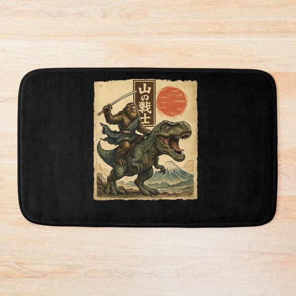 Item preview, Samurai Bigfoot Riding Dinosaur Epic Fusion designed and sold by SiarheiYur.