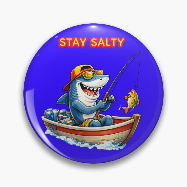 Item preview, Stay Salty – Vacation Shark Fishing Meme designed and sold by TitanGiggle .