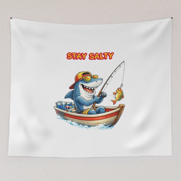 Item preview, Stay Salty – Vacation Shark Fishing Meme designed and sold by TitanGiggle .