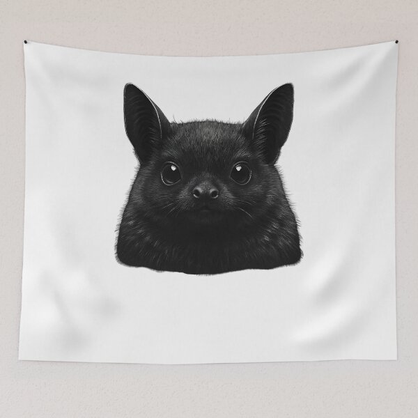 Item preview, Black Baby Bat Minimal Dark Aesthetic Portrait designed and sold by SiarheiYur.