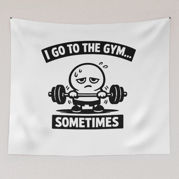 Item preview, I Go To The Gym Sometimes Funny Shirt – Lazy Workout Humor Fitness T-Shirt designed and sold by fadouades.